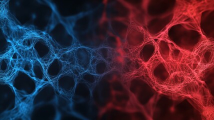 Poster - Fractal Clouds in Red and Blue Slow-Moving Patterns