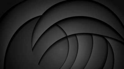 Poster - Abstract design featuring layered, curved shapes in a dark color scheme.