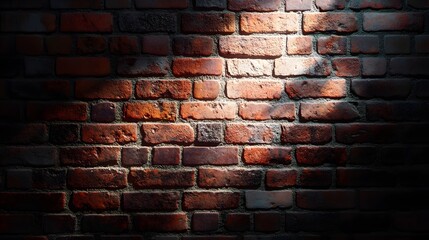 A Brick Wall with a Spotlight Shining on It