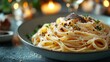 © Iurii - Close-up of perfectly cooked pasta with truffle, garnished and ready to be served