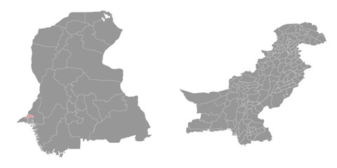 Orangi district map, administrative division of Pakistan. Vector illustration.