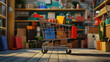 © Fxquadro - Shopping cart holding various items in a cozy store