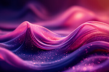 Poster - A beautiful display of flowing waves in rich purple and pink hues, sprinkled with sparkling details, generates an enchanting backdrop perfect for enhancing any creative environment