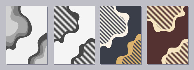 Wall Mural - set of flyers, posters, banners, placards, brochure design templates a6 size. graphic design vector 