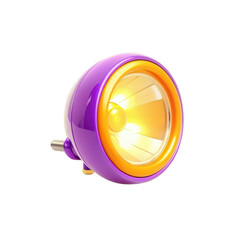Poster - Purple and yellow car headlight in 3D rendering. Playful design and bright colors give this image a special appeal.