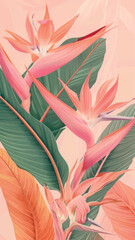 Poster - Tropical vibrant floral botanical art