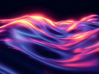 Poster - Abstract wave pattern illuminated in vibrant colors, creating a mesmerizing and dynamic visual effect.
