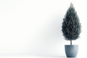 Wall Mural - Minimalist Greenery in a Grey Pot