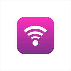 Wall Mural - Internet application icon for mobile phone. Wifi logo with purple gradient. Internet connection logo.