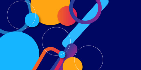 Abstract circle colorful banner background. Color gradient abstract background with dynamic wave line effect Ve abstract graphic design banner pattern presentation background web template.