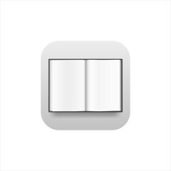 Wall Mural - Book application icon for mobile phone. Reading logo with gray gradient. Logo of open book.