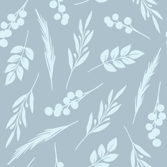 Vector winter floral seamless pattern