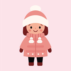 Sticker - Cute winter child illustration