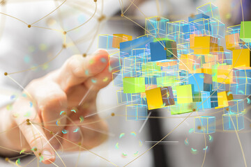 Poster - Futuristic wave, Futuristic data stream