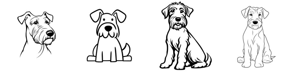 Wall Mural - Pumik breed dog illustration in one line.