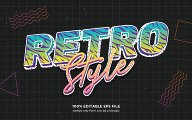 Wall Mural - Retro Style 3D editable text style effect	
