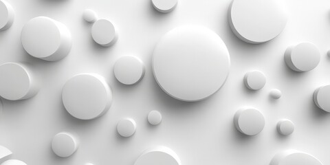 Poster - Abstract 3D White Circles Background Design