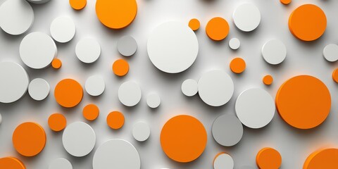 Poster - Abstract Circles in Light Gray and Orange Background