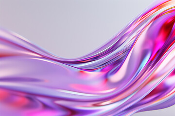 Poster - The artwork showcases a dynamic blend of purple and pink hues, with elongated, flowing lines creating an abstract sense of movement and depth across a soft backdrop