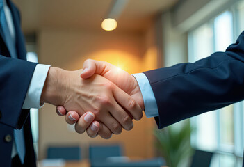 Handshake of Two People in Suits