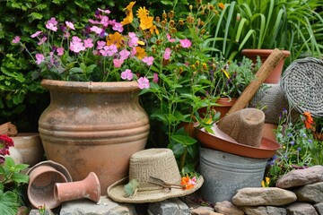 Garden Pot. Essential Gardening Tools for Spring Planting and Summer Blooms