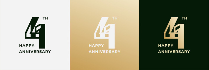 Logo 41th, 41 years happy anniversary, Creative design template for celebration, birthday, greeting and invitation. Editable file