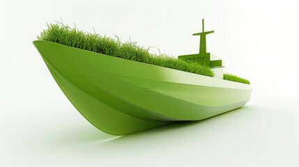 Wall Mural - green shipping. eco-friendly cruise ship sailing on the sea for sustainable tourism