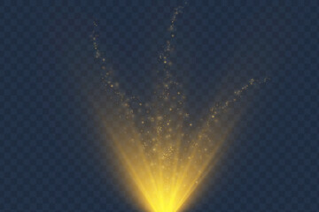 Poster - Glowing light effect with lots of shiny particles isolated on transparent background. Vector star cloud with dust and highlights. For festive and advertising design.