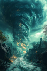 Wall Mural - Tornado images, the effects of climate change