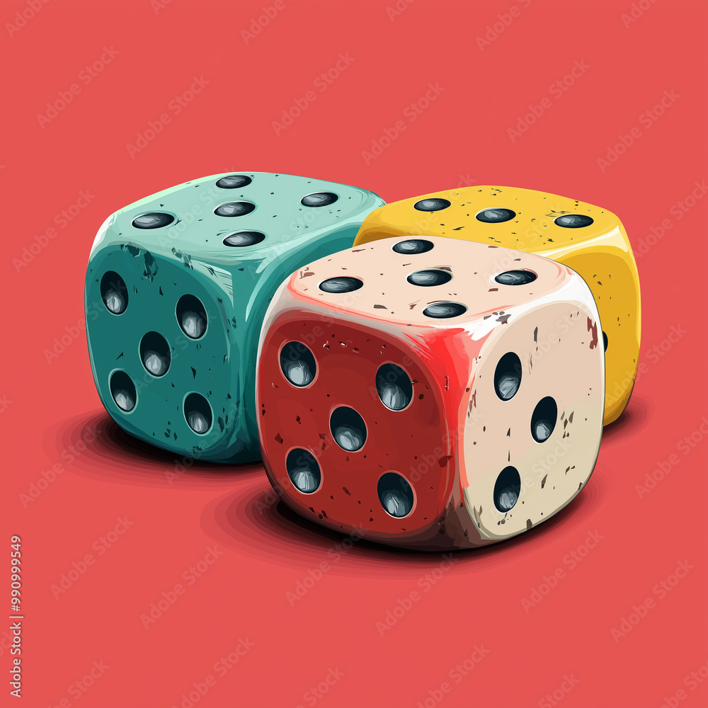 Vector Illustration Colorful Wallpaper Of Watercolor Ludo Dice Stock vector-illustration-colorful-wallpaper-of-watercolor-ludo-dice-stock