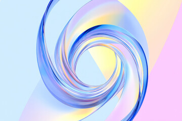 Poster - Abstract swirling design in pastel colors on a light background blending visually pleasing gradients and forms, ideal for creative concepts.