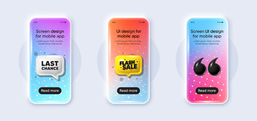 Poster - phone 3d mockup gradient screen. last chance sale tag. special offer price sign. advertising discoun