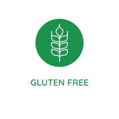 Wall Mural - Vector icon, badge and emblem for food packaging in mono linear style - gluten free sign