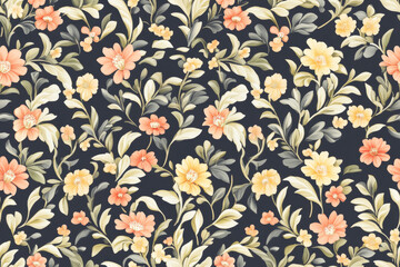 Luxurious seamless ornate patterns with rich floral details and elegant design