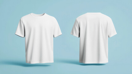 White cotton athletic jerseys front and back view mockups