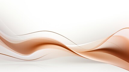 Wall Mural - abstract brown wave on white background, smooth curved lines design