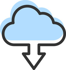 Poster - Cloud Storage And Data Transfer Vector Icon. Computing Service And Network Related Line Icons. Database And Server, Cyber Security, Digital Transformation.