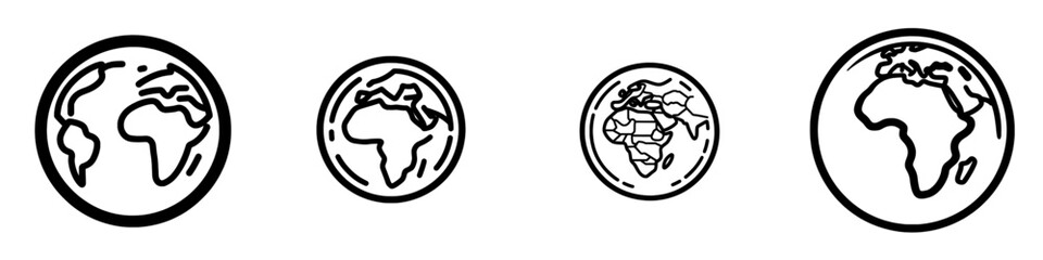 Illustration of a modern pangaea earth continent map glyph icon