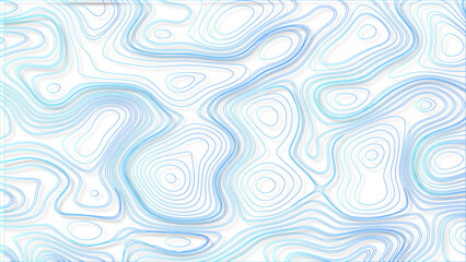 Wall Mural - Abstract Topographic Contour Line Pattern in blue and White