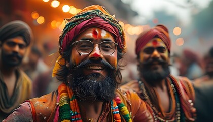 Wall Mural - Celebration of Lohri in Punjab: Embracing Vibrant Cultural Traditions with Music, Dance, and Joyful Bonfires