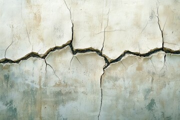 Wall Mural - A Close-up of a Cracked and Weathered Wall