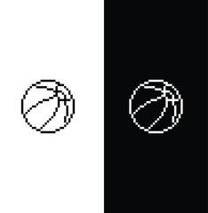 Poster - pixel ball icon. Vector pixel art beach ball 8 bit logo for game