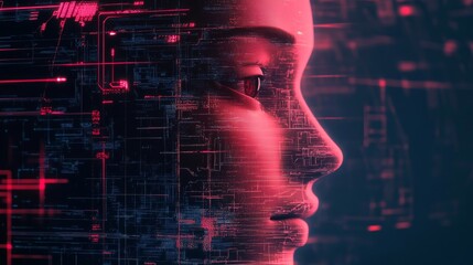 Aufkleber - Conceptual technology illustration of artificial intelligence. Abstract futuristic background