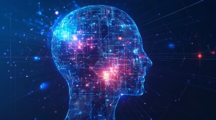 Poster - Conceptual technology illustration of artificial intelligence. Abstract futuristic background