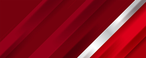 Wall Mural - red abstract banner background with white  diagonal stripes