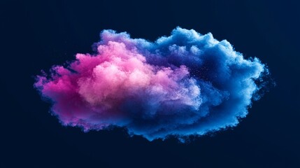 Aufkleber - An abstract neon background with storm clouds glowing with bright light. Illustration of a weather phenomenon.