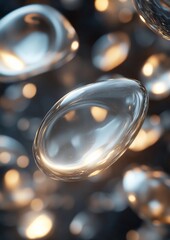 Wall Mural - A close up of a bunch of shiny, clear spheres