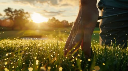 Sticker - Dewy Grass and a Golfers Hand