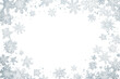 © Lazy_Bear - Festive frame made of snowflakes isolated on transparent background. Border with copy space. Winter wallpaper