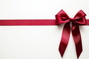 isolated transparent background photo of red christmas gift ribbon and bow